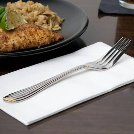 gold trimmed dinner fork