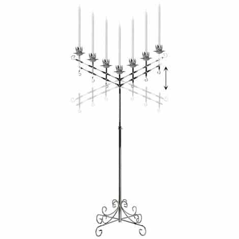 silver 7 branch adjustable candelabra