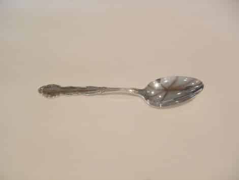 silver serving spoon