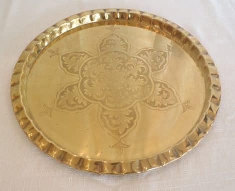 brass 18" round tray