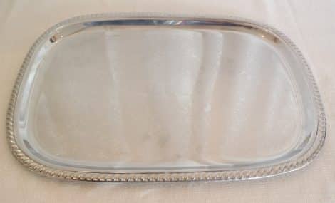 silver 22" rectangular tray