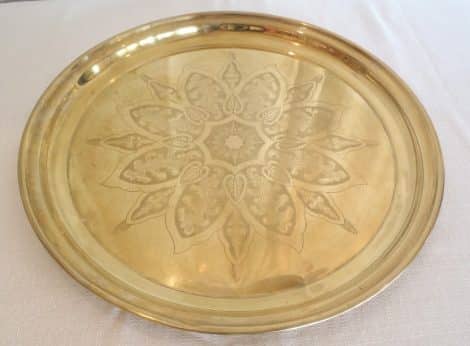 brass 22" round tray