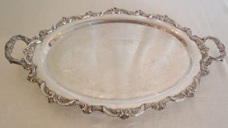 silver 24" oval tray