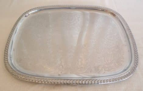 silver 24" rectangular tray