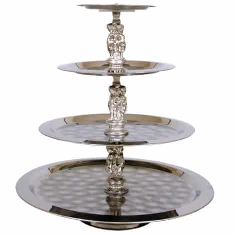 4 tier silver tray