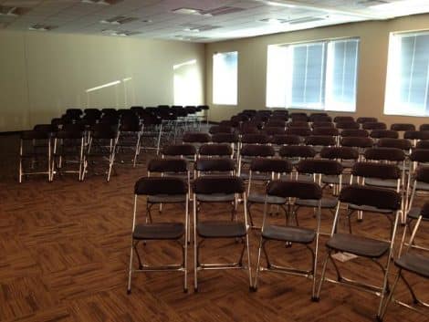 folding black chairs setup 3