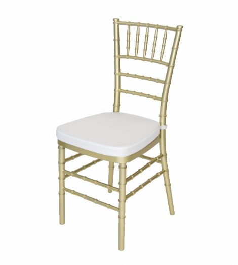 gold chivari chair white cushion